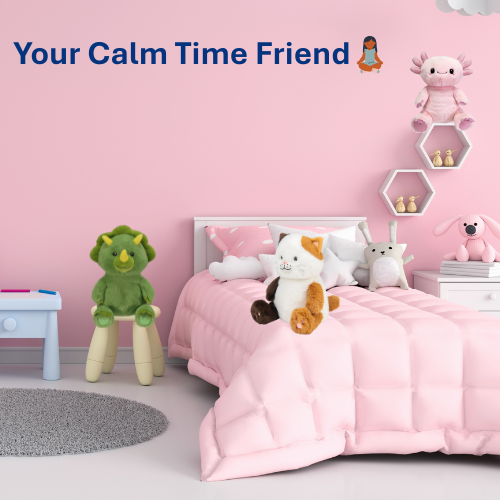 Weighted plushie in use – calming fidget and emotional regulation toy for children by The Divergent Den