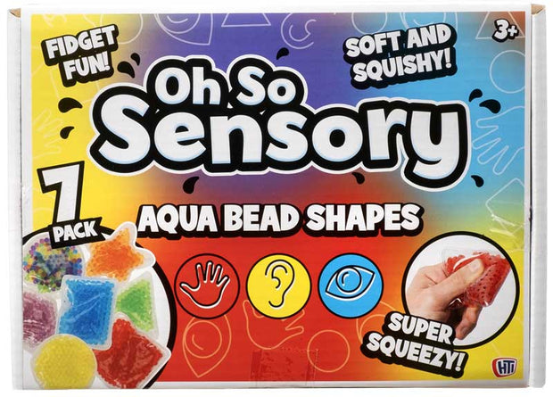 Water bead shapes 7-pack sensory fidget toy set for tactile exploration and calming