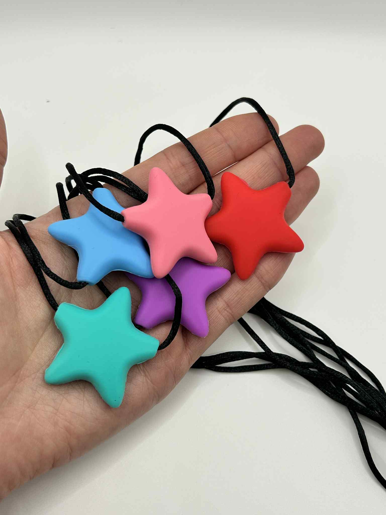 Star Sensory Chew Necklace (5 Pack) – Oral Sensory Chew Toy for Kids & Adults | Autism, ADHD & Oral Motor Support, Safe, Durable & Calming
