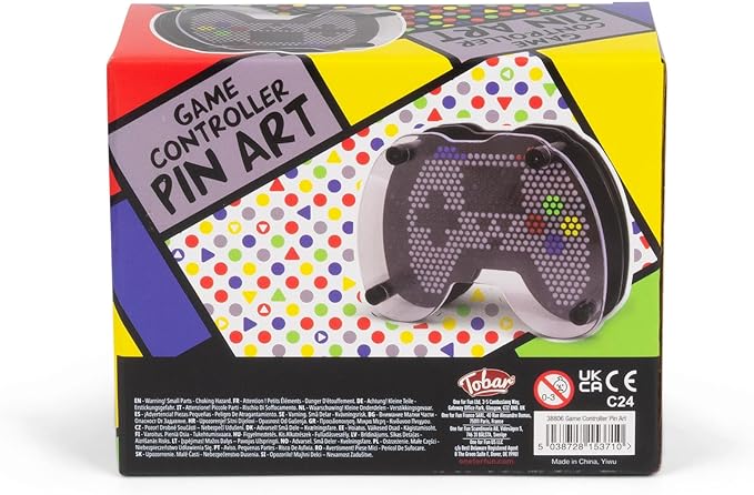 Games controller pin art in vibrant colour box packaging sensory toy for autism ADHD SPD