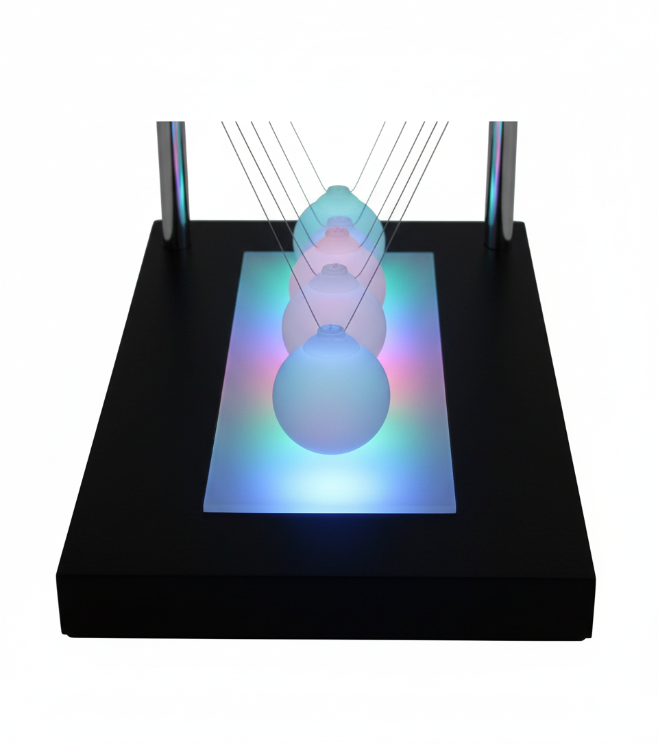 Light-Up Newton's Cradle - LED Detail