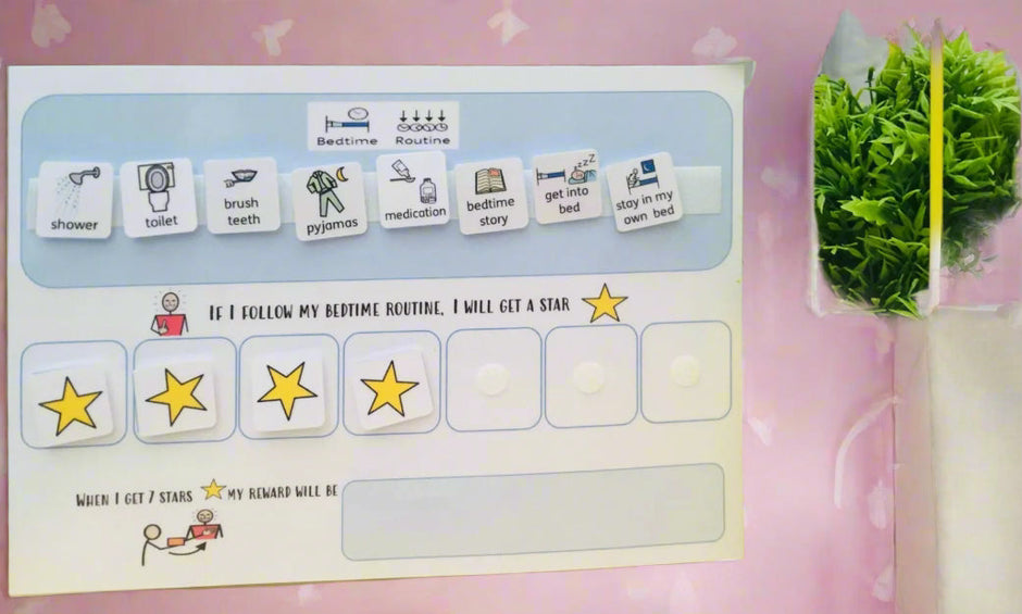 Bedtime Routine Visual Board – ASD & ADHD Routine Chart for Kids | Calm, Structured Sleep & Evening Self-Regulation