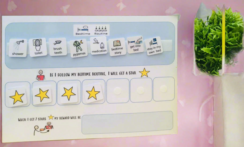 Bedtime Routine Visual Board – ASD & ADHD Routine Chart for Kids | Calm, Structured Sleep & Evening Self-Regulation