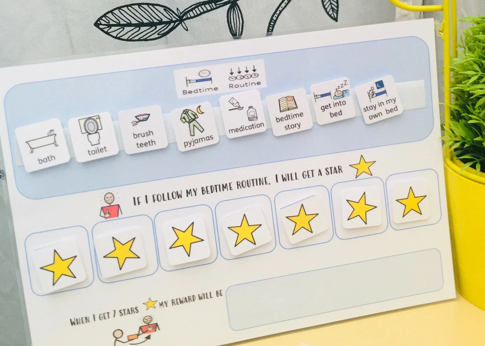 Bedtime Routine Visual Board – ASD & ADHD Routine Chart for Kids | Calm, Structured Sleep & Evening Self-Regulation